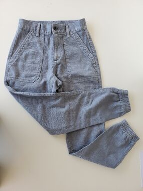 Gap XS Denim Joggers blue Casual Cargo Jeans High Waisted Pants Cotton Coastal